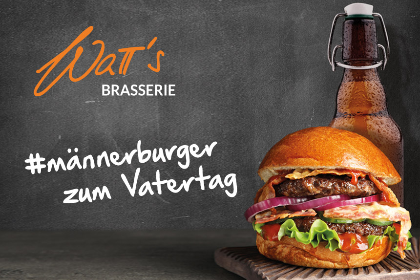 Burger für Männer in der Watt's Brasserie – bestes Restaurant in Ettlingen